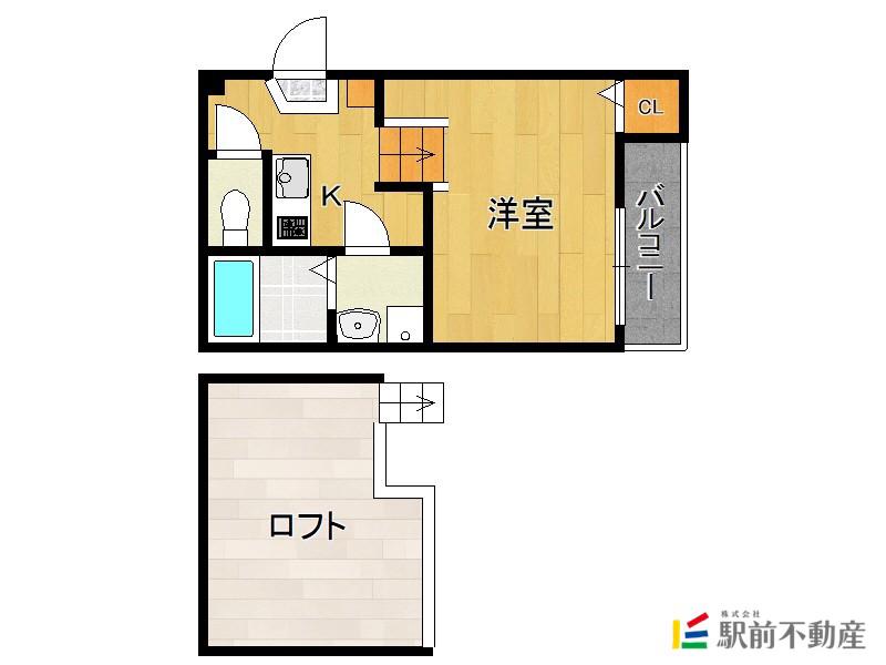 BROWNIE(1K/2階)の間取り写真