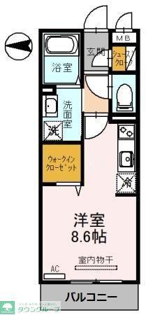 フェルカ(ワンルーム/3階)の間取り写真