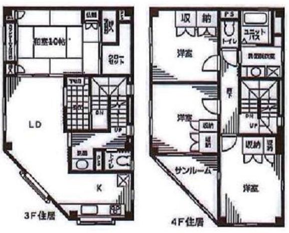 日暮通1丁目(4LDK/3階)の間取り写真
