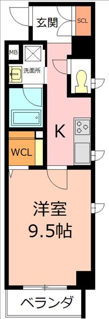 アーバンライフ名駅ウエスト(1K/3階)の間取り写真