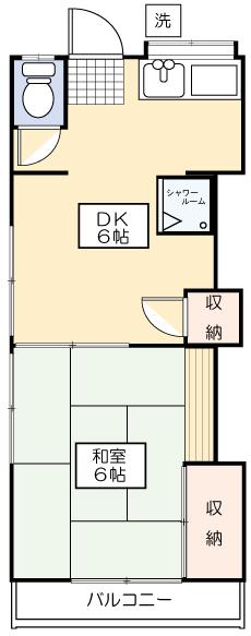 ハイム秀和III(1DK/2階)の間取り写真