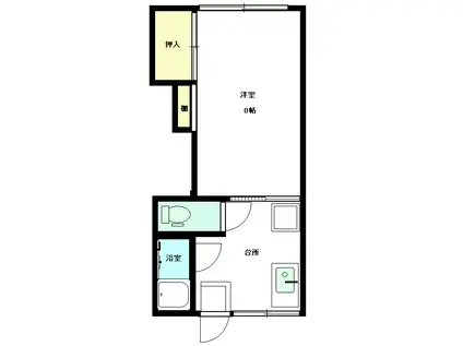 サンライフ住吉(1K/1階)の間取り写真