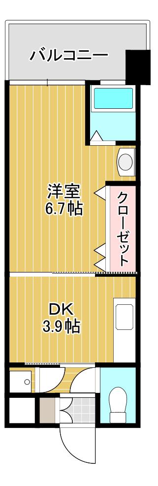 NO-47プロジェクト2100小倉駅(1DK/8階)の間取り写真