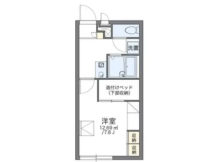 サンセール丸山台II(1K/1階)の間取り写真