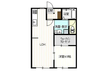 ラグジュアリKAZU(1LDK/1階)の間取り写真