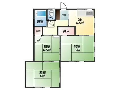 美麗コーポ(3DK/2階)の間取り写真