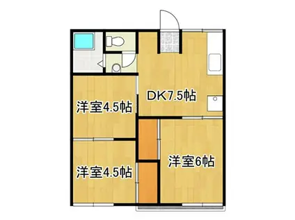 フォーブル国母(3DK/2階)の間取り写真