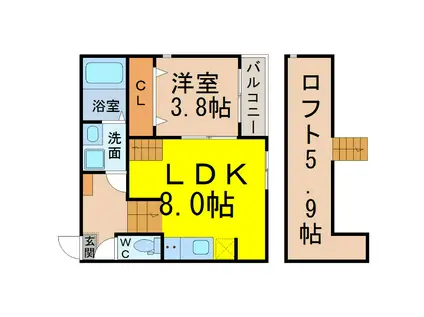 コーポSAKO(1LDK/1階)の間取り写真