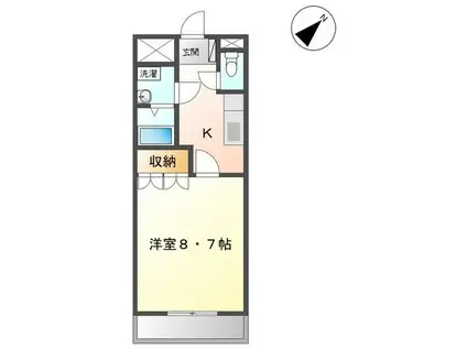 シャイン扇台(1K/1階)の間取り写真