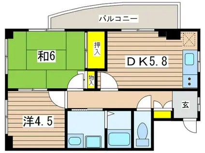 第2タナカビル(2DK/2階)の間取り写真