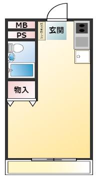 マンション小滝橋(ワンルーム/5階)の間取り写真