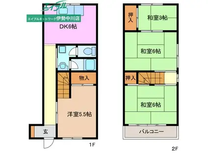 杉山ハイツ(4DK/1階)の間取り写真