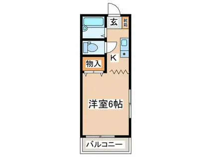 コーポたつみ(1K/2階)の間取り写真