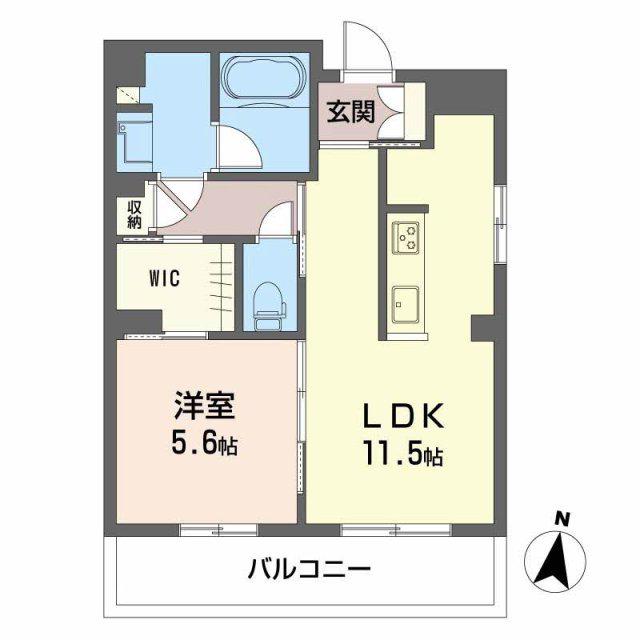 OLIVIER(1LDK/2階)の間取り写真