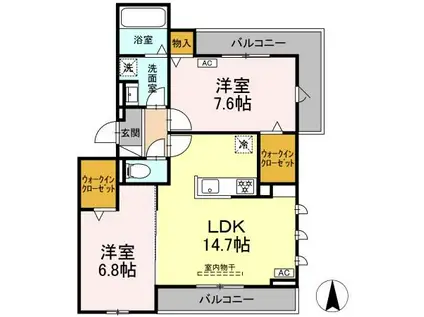 D-AVANCE柱I(2LDK/2階)の間取り写真