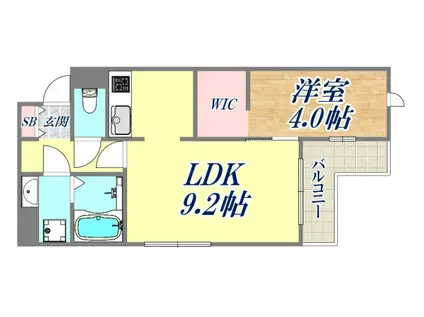 アクシス西宮北口(1LDK/3階)の間取り写真