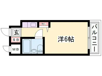 サニーパレス花北(1K/3階)の間取り写真