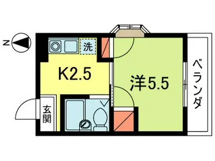 佐藤ビル(1K/3階)の間取り写真