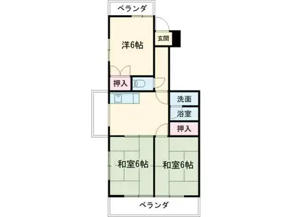 大雅ビル(3DK/4階)の間取り写真