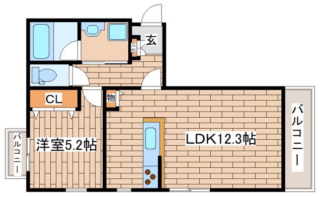 クレア岡本(1LDK/3階)の間取り写真