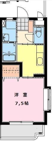 メゾンドール青葉(1K/1階)の間取り写真