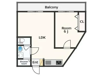 市原ハイランドビル(1LDK/3階)の間取り写真