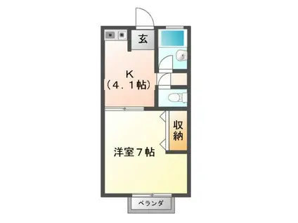 ハイツ蔵前A・B棟(1K/1階)の間取り写真