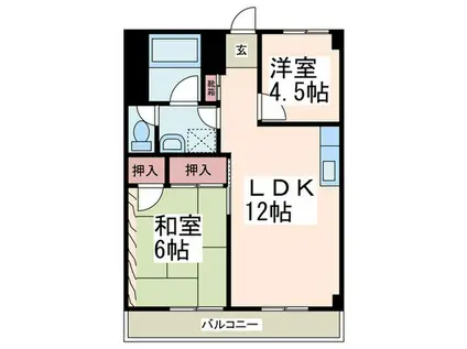 杉浦ビル(2LDK/3階)の間取り写真