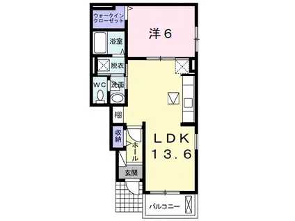 ラヴィーンI(1LDK/1階)の間取り写真