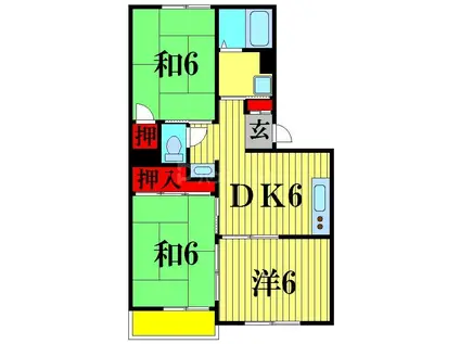 メゾンゴールド大塚(3DK/2階)の間取り写真