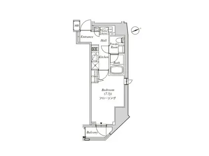 クレセント虎ノ門新橋(1K/11階)の間取り写真