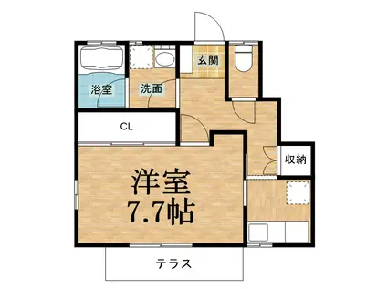 レジデンスおゆみ野B(1K/1階)の間取り写真