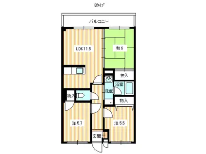 アスティー伊倉(3LDK/2階)の間取り写真