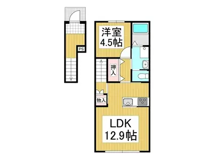 五月の風(1LDK/2階)の間取り写真