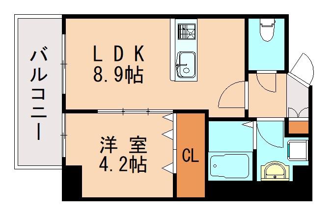 シャンボールなごみ(1LDK/7階)の間取り写真