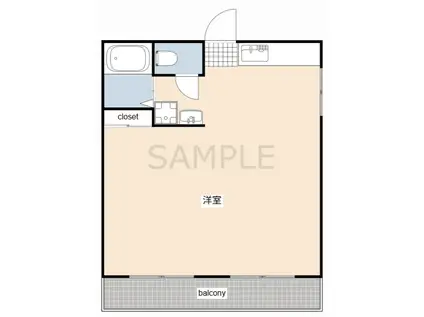 メゾン富田(ワンルーム/1階)の間取り写真