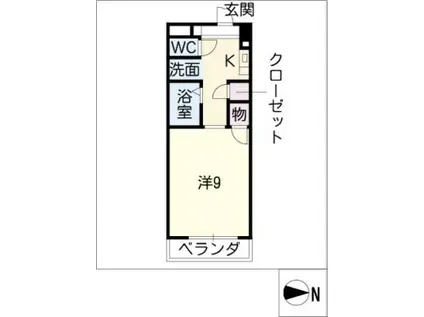 ロフティー奈良屋(1K/2階)の間取り写真