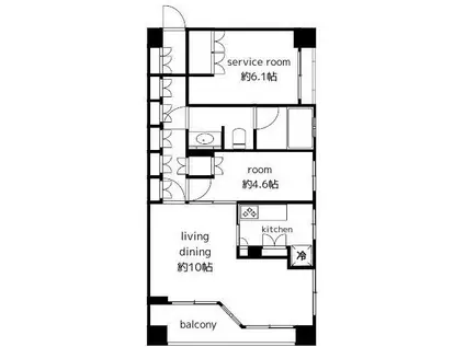 アクシルコート御茶の水(1SLDK/5階)の間取り写真
