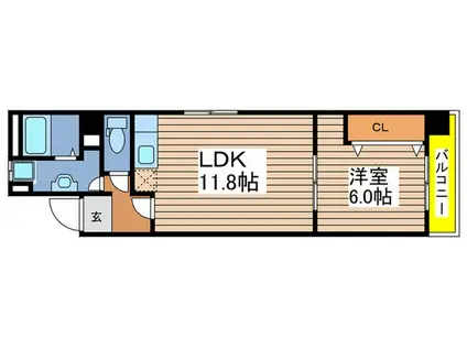 レジデンスダイヤ(1LDK/3階)の間取り写真