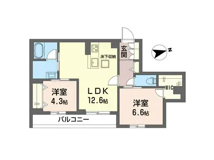 クオリスタ(2LDK/1階)の間取り写真