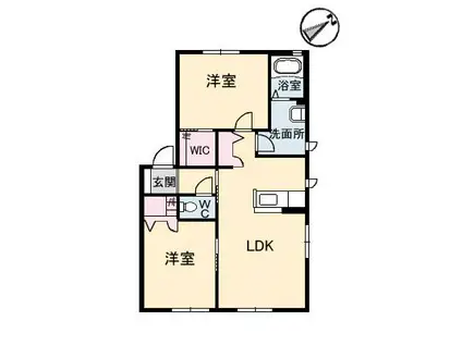 グランマストシエロ II棟(2LDK/1階)の間取り写真