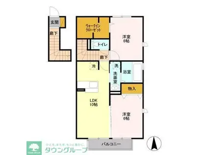 STRAHL(2LDK/2階)の間取り写真