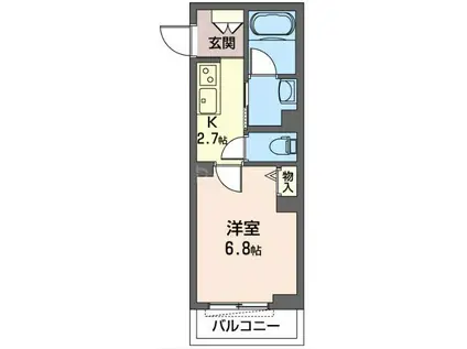 カーサクレールV(1K/1階)の間取り写真