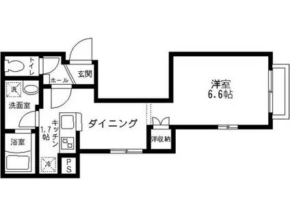 ディアコート(1DK/2階)の間取り写真