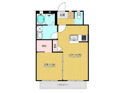 トゥールモンド(1LDK/1階)の間取り写真