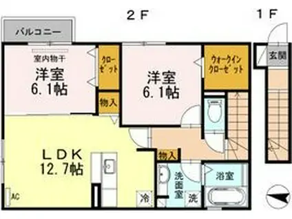シアフル(2LDK/2階)の間取り写真