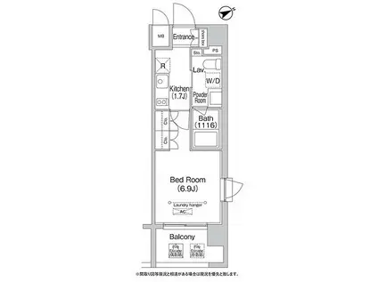 エミネンス高輪台(1K/5階)の間取り写真