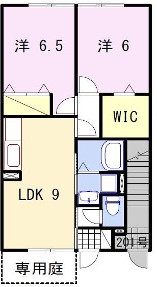 コンフォート佐良和II(2LDK/1階)の間取り写真