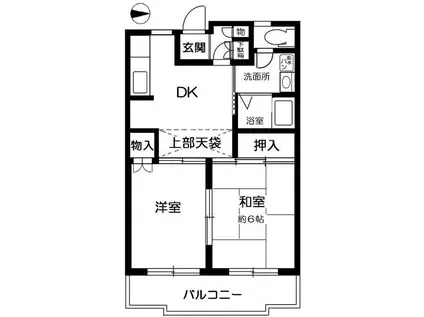 グランドステータス中村(2DK/4階)の間取り写真
