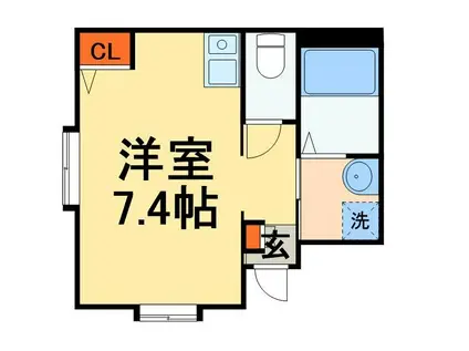 ベレガンス津田沼(ワンルーム/1階)の間取り写真